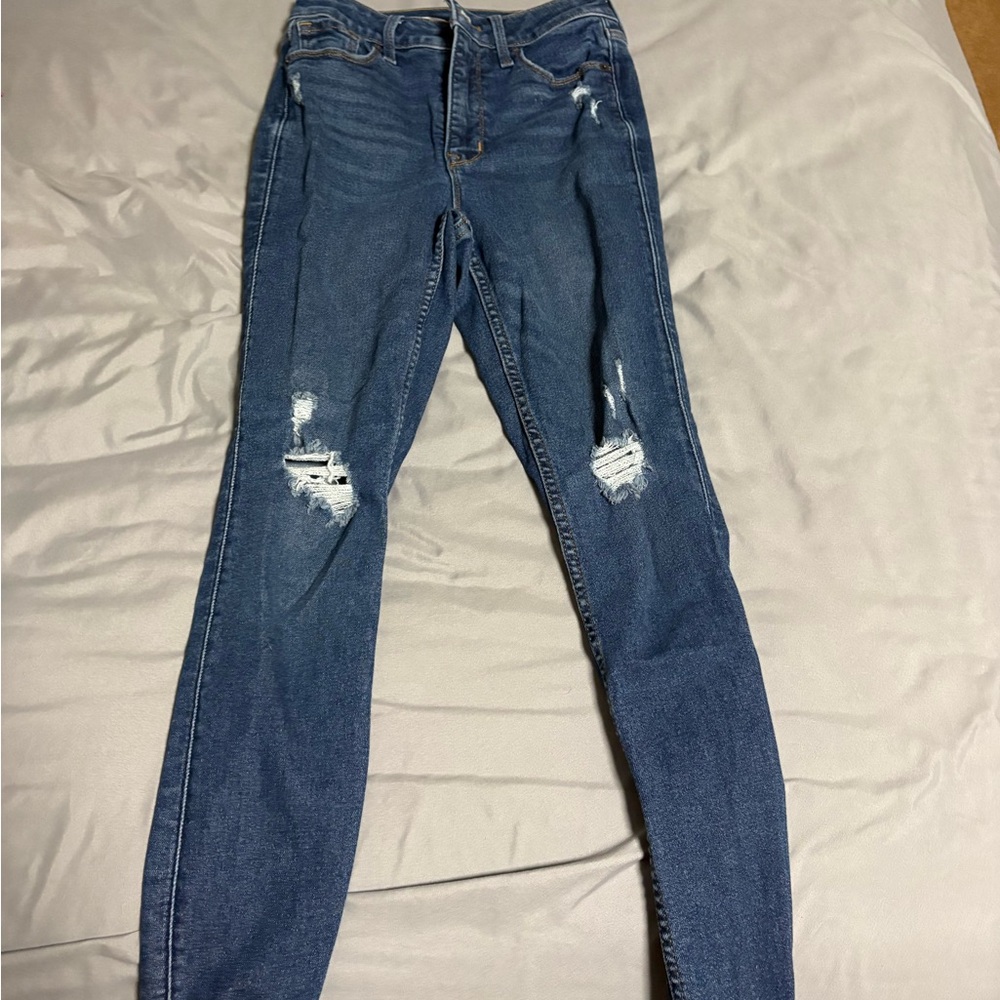Old Navy Blue Distressed Skinny Jeans